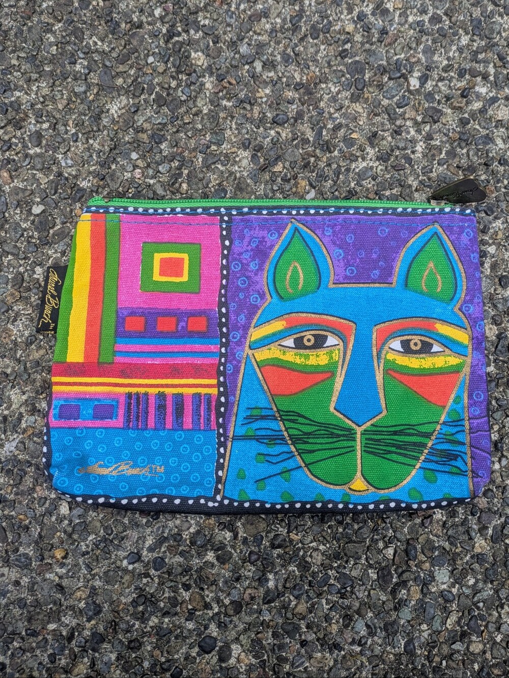 Laurel Burch Cat Print Zip Close Pouch